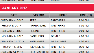Next Story Image: Florida Panthers announce 2016-17 regular-season schedule